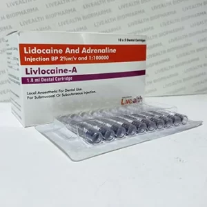 Lidocaine & Adrenaline Injection BP 2% w/v Dental Cartridge